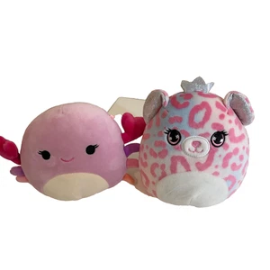 Peluche Squishmallow lotto di 2 Brandi Ghepardo e Cailey il Granchio Rosa - Foto 1 di 7