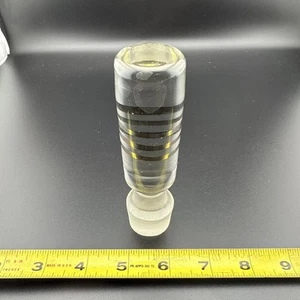 Vtg Art Deco Design Clear Glass Gold Trim Design Liquor Wine Stopper - Picture 1 of 3