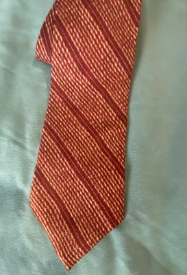 Corbata de hombre Structure 100 % seda roja/marrón tejido borgoña aspecto clásico Foto 1 de 4