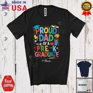 Custom Name Dad Of A Pre-K Graduate; Graduation Summer Father's Day T-Shirt - Picture 1 of 7