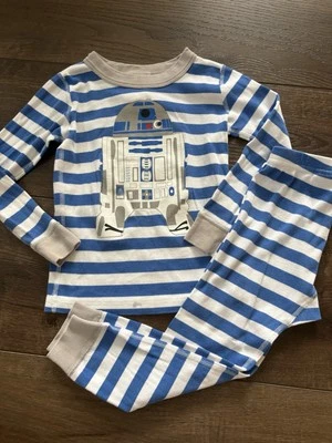 Hanna Andersson 睡衣男孩星球大战 R2D2 套装裤子有机棉 4 码 — 第 1/4 张图片