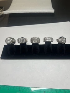Konvolut 5 Vintage Sterling Silber 925 Herren CZ Ringe 54 Gramm gewölbt Korbgeflecht + - Bild 1 von 24