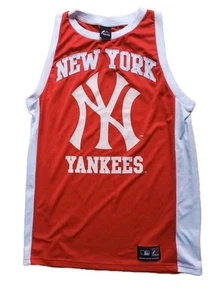 Majestic New York Yankees Tank Top Trikot Jersey Shirt Logo rot weiß Sz. M - Picture 1 of 5