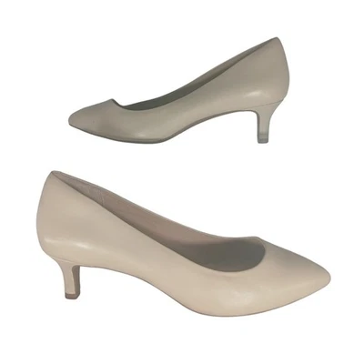 Rockport Women's Beige Pointed Toe Kitten Heel Pumps Shoes Size 7.5 - Image 1 of 4
