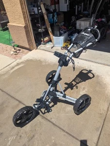 CLICGEAR Push/Pull Golf Cart 3.5 PLUS Black 3 Wheels Brake Works Perfectly! - Picture 1 of 8
