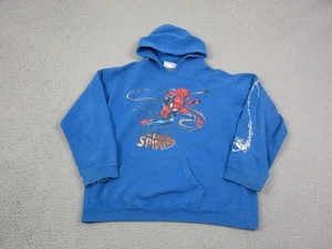 Vintage Spiderman Hoodie Jungen Extra Large XL Blau Pullover Fleece Y2K Youth - Bild 1 von 24