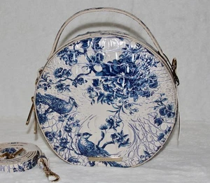 ❤️ Borsa a tracolla BRAHMIN Lane blu bianca borsa a mano in pelle Melbourne - Foto 1 di 6