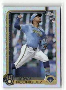 2025 Topps Chrome #201 CARLOS RODRIGUEZ RC ROOKIE REFRACTOR BREWERS - Picture 1 of 2