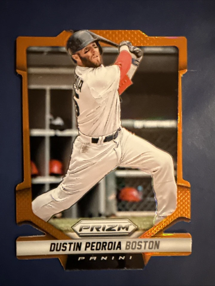 Dustin PEDROIA🔥2014 Panini Prizm Orange Die Cut Refractor #69 49/60 Red Sox💥 - Image 1 of 2