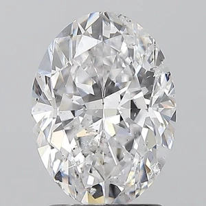 Cert. GIA Oval Cut 2.01 Carat Natural Mined Diamond Loose D color SI2 clarity - Picture 1 of 2