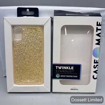 Funda Case-Mate Twinkle Stardust iPhone XR 10 pies protección contra caídas brillo dorado Foto 1 de 3