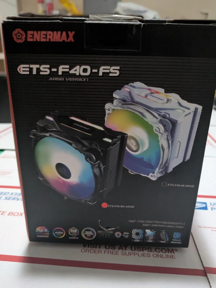 Enermax ETS-F40-FS series ARGB 140mm CPU air cooler-White ETS-F40-W-ARGB - Image 1 of 4