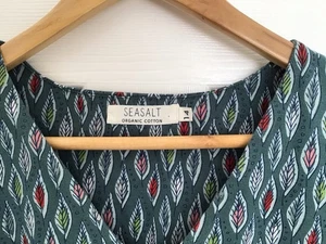 Seasalt Tunic Top Ink Roller Green Leaf Print Uk 14 - Picture 1 of 7