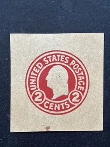 56391 US Stamped Envelope U431 2c 1916 Cut Square Carmine on Oriental Buff SP* - Picture 1 of 2