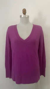 HALOGEN magenta 100% cashmere pull on sweater~L~QUALITY~NICE - Picture 1 of 2