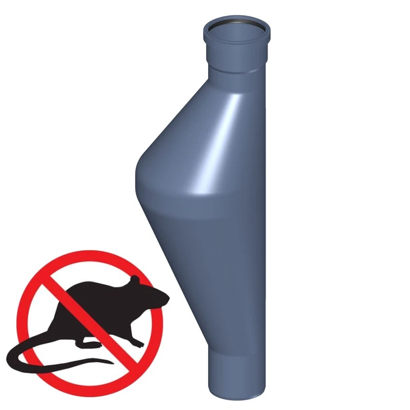 PP Rattenstop Asymmetrisch DN110 Rattensperre Rattentrichter Rohr Rattenschutz - Bild 1 von 4