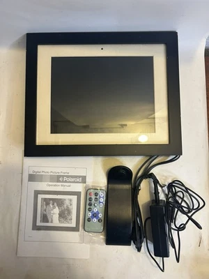 Polaroid 7" Hi-Res Digital Picture Frame Wood Black With Cables And Remote - Image 1 of 4