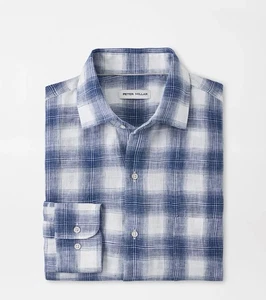 NUOVO Peter Millar Beachcast 100% lino camicia sportiva uomo XXL camicia con bottoni - Foto 1 di 7