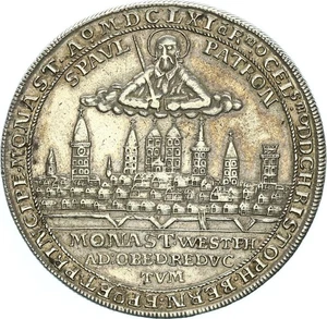 Münster-Bistum Christoph Bernhard von Galen Taler 1661 Silber f. vz - Bild 1 von 3