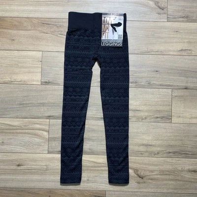 One 5 One Womens Love My Fit Cozy Fleece Lined Printed Legging S/M 4-8 Black - Image 1 of 4