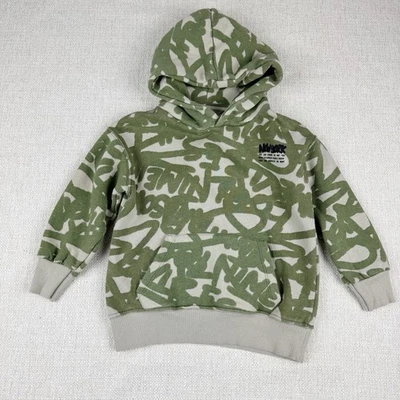 Sudadera con Capucha Zara New York Niños Talla 6 (116 cm) Verde Graffiti Pullover Sudadera Foto 1 de 4