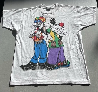 Vintage 90’s Looney Tunes T-shirt  Bugs Bunny & Sylvester Jerry Leigh XL - Image 1 of 4