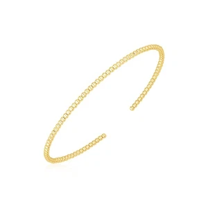 Brazalete de oro amarillo de 14k con cuentas de alto pulido (2,00 mm) - Imagen 1 de 1