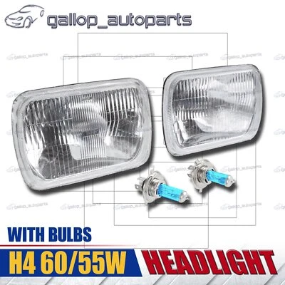 Pair 5x7" H4 Headlight Upgrade Kit for Hilux Ute 60/55w Rectangle Headlamp - image 1 of 4