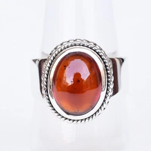 Geburtsstein Hessonit Granat Ring, 925 Sterling Silber Hessonit Granat - HR012 - Bild 1 von 3