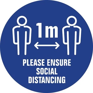 X10 Cov ID 1m ENSURE SOCIAL DISTANCE  FLOOR STICKER SHOP/ SHOWROOM  - Picture 1 of 1