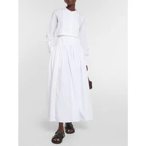 Gonna lunga ampia donna THE ROW cotone plissettato estiva nuova - Foto 1 di 26
