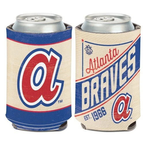 ATLANTA BRAVES 2 SIDED COOPERSTOWN COLLECTION SOFT FOAM CAN COOZIE KOOZIE COOLER - Image 1 of 1