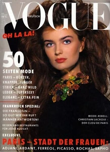 PAULINA PORIZKOVA Suzanne Lanza ADJANI VOGUE Magazine Germany August 1987 VTG - Picture 1 of 1