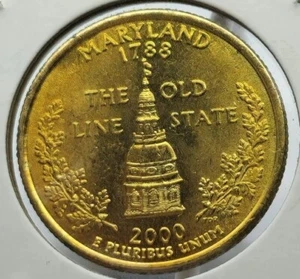 2000 P Maryland Gold Plated State Quarter - Picture 1 of 4