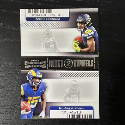 2021 Panini Contenders Football Tutu Atwell / Eskridge Round 2 Numbers RN-DES - Image 1 of 2