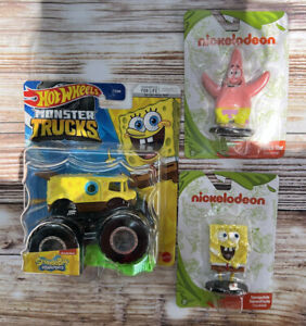 Sponge Bob Square Pants Truck & Toy Set Hot Wheel Monster Truck & Figurine