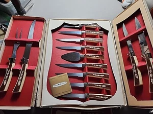 Vtg 19 Pc Treasure Chest Regent Cutlery Stainless Steel Steak Carving Set Knives - Picture 1 of 7