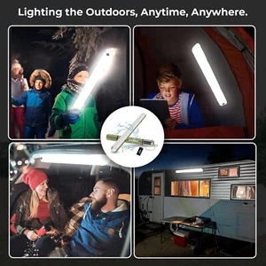 PuffyGlo Portable Inflatable Solar Powerful LED Tube Camping Light 24 Inches - Picture 1 of 20