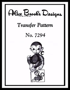 Patrón de juguete de peluche de tela de mono de diseño Alice Brooks 7294 14" animal de peluche WOW - Imagen 1 de 6