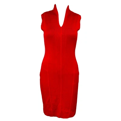 Vestido para mujer Wendy Williams talla XS rojo tejido sin mangas cuello en V Bodycon suéter Foto 1 de 4