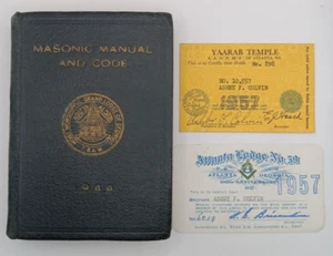 MASONIC MANUAL & CODE GRAND LODGE 1944 Georgia & ID Cards 5th ed. FREE SHIPPING - Picture 1 of 9