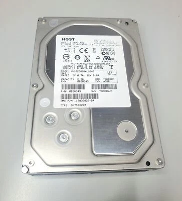 HGST 2TB 7.2K RPM SAS 3.5" HDD Server Hard Drive P/N 0B26343 - Image 1 of 4