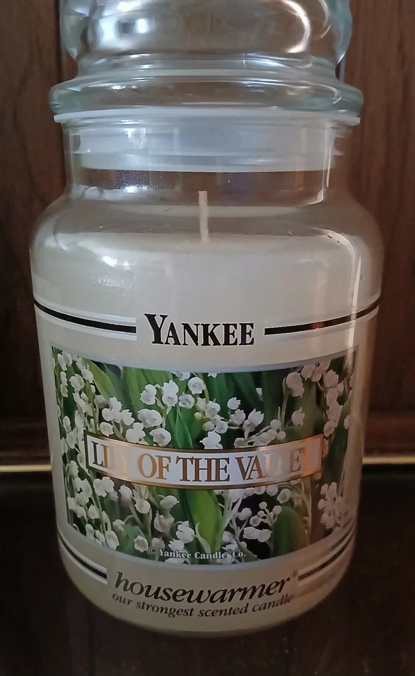 YANKEE CANDLE LILY OF THE VALLEY BLACK BAND UNUSED 22oz JAR CANDLE - Image 1 of 1