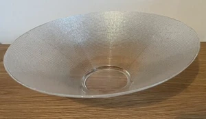 12 inch Ringed Glass Frosted Decorative Bowl 30x9 Cm - Picture 1 of 11
