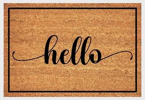 Hello Doormat - Hello Welcome Mat - 3 Sizes - Picture 1 of 5