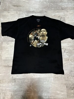 Camiseta de Colección Tim Duncan San Antonio Spurs NBA Reebok Para Hombre XL Negra Estilo Rap Foto 1 de 3