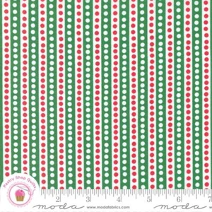 Moda HELLO HOLIDAYS 35375 12 Green Red Stripe ABI HALL Quilt Fabric CHRISTMAS - Picture 1 of 6