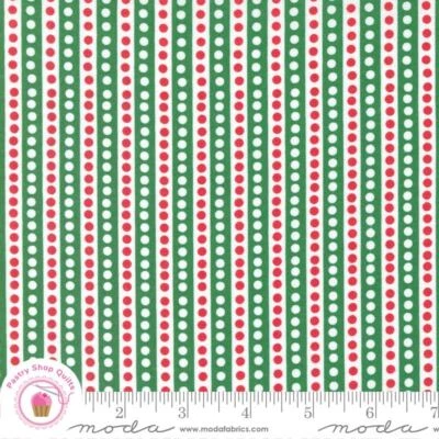 Moda HELLO HOLIDAYS 35375 12 Green Red Stripe ABI HALL Quilt Fabric CHRISTMAS - Image 1 of 4