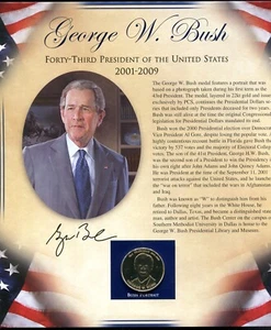 GEORGE W. MEDAGLIA PRESIDENZIALE BUSH (1987) 43° PRESIDENTE - Foto 1 di 4