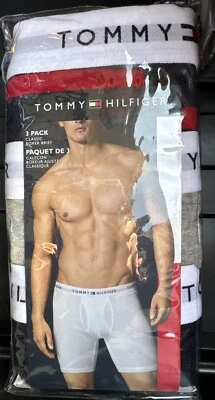 Tommy Hilfiger Mens  3-Pack Cotton Boxer Briefs Size Medium Multi Color - Image 1 of 4